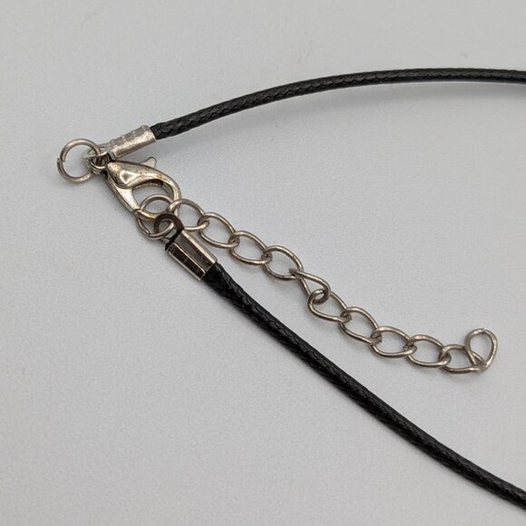 Fused Glass Dichroic Necklace, Pendant, Black Cord, 18", Multicolor - Picture 5 of 10